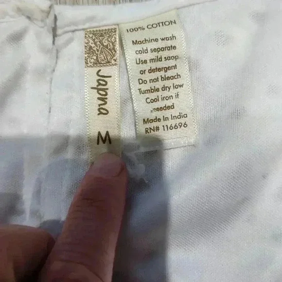 Japna Women's Sleeveless Elastic Waist Ruffle Lined Eyelet Dress White Medium - Picture 5 of 7